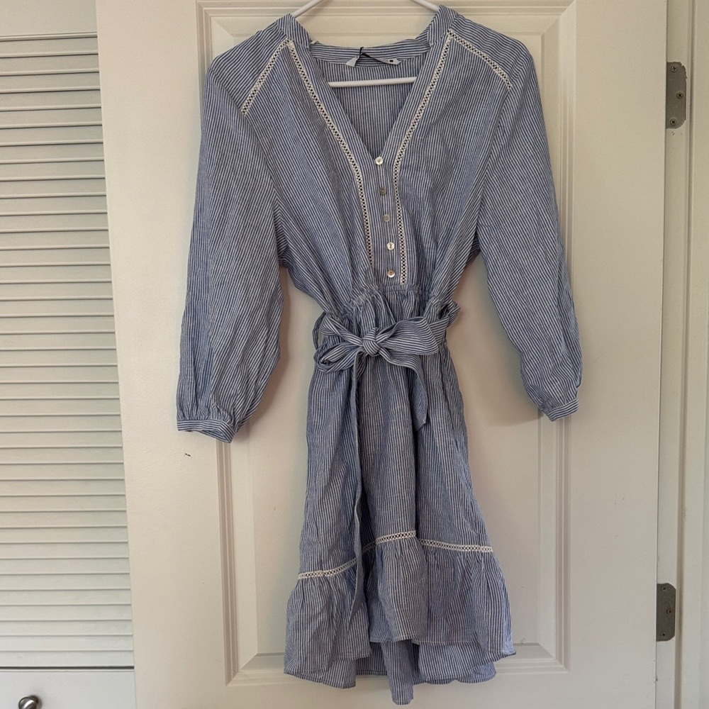 Zara Blue and White Striped dress